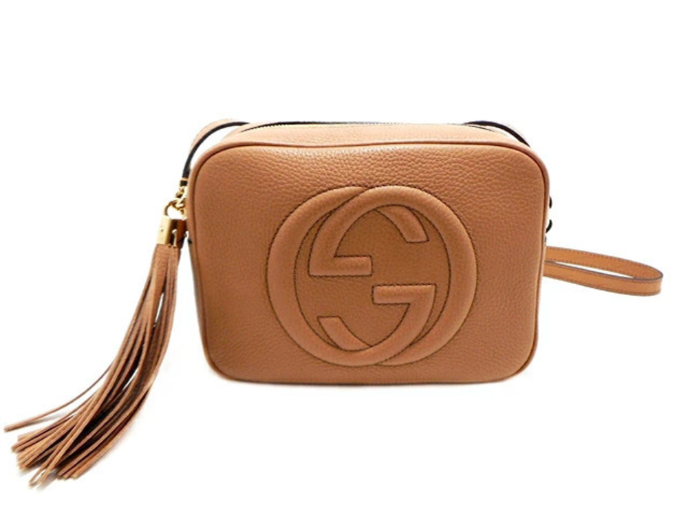 Gucci bag Pouch Clutch shoulder Soho Disco calfskin embossed